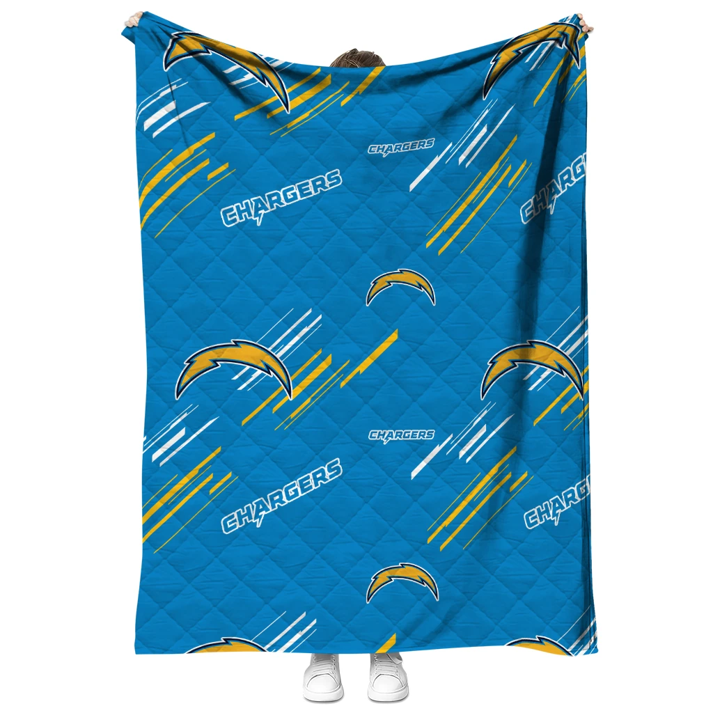 los angeles chargers sketch lines blue quilt blanket fashion forward los angeles chargers sketch lines blue quilt blanket fashion forward