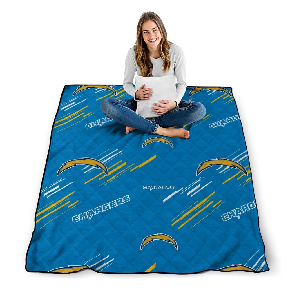 los angeles chargers sketch lines blue quilt blanket high quality los angeles chargers sketch lines blue quilt blanket high quality