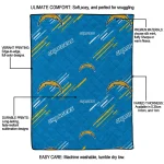 los angeles chargers sketch lines blue quilt blanket best selling