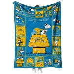 los angeles chargers snoopy love blue quilt blanket best selling