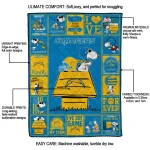 los angeles chargers snoopy love blue quilt blanket best selling