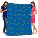 los angeles chargers solid classic blue quilt blanket best selling
