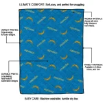 los angeles chargers solid classic blue quilt blanket best selling