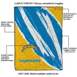 los angeles chargers stroke art blue white quilt blanket best selling