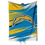 los angeles chargers wild lines blue white quilt blanket best selling