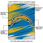 los angeles chargers wild lines blue white quilt blanket best selling