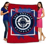 los angeles clippers block border red quilt blanket best selling