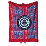los angeles clippers bold red quilt blanket best selling