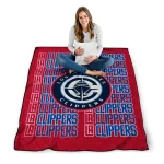 los angeles clippers bold red quilt blanket best selling