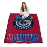 los angeles clippers brick grid red quilt blanket best selling