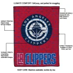 los angeles clippers brick grid red quilt blanket best selling