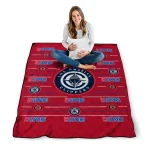 los angeles clippers handdrawn stripes red quilt blanket best selling