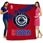los angeles clippers nba grunge red quilt blanket best selling