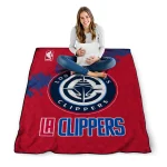 los angeles clippers nba grunge red quilt blanket best selling