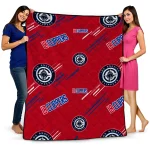 los angeles clippers sketch lines red quilt blanket best selling