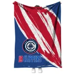 los angeles clippers stroke art red white quilt blanket best selling