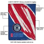 los angeles clippers stroke art red white quilt blanket best selling