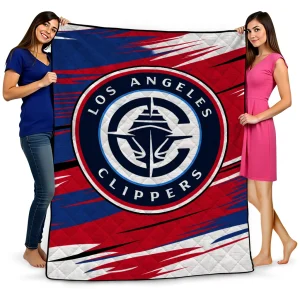 los angeles clippers wild lines red white quilt blanket best selling