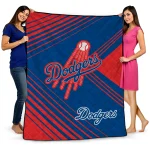 los angeles dodgers arrow layers blue quilt blanket best selling