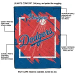 los angeles dodgers block border blue quilt blanket best selling