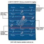 los angeles dodgers handdrawn stripes blue quilt blanket best selling