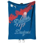 los angeles dodgers league patch blue quilt blanket best selling