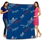 los angeles dodgers sketch lines blue quilt blanket best selling