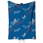 los angeles dodgers sketch lines blue quilt blanket best selling