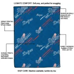 los angeles dodgers sketch lines blue quilt blanket best selling