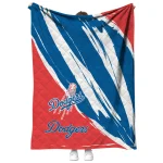los angeles dodgers stroke art blue white quilt blanket best selling