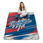 los angeles dodgers wild lines blue white quilt blanket best selling