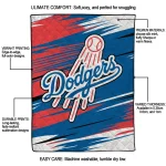 los angeles dodgers wild lines blue white quilt blanket best selling