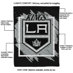 los angeles kings block border black quilt blanket best selling