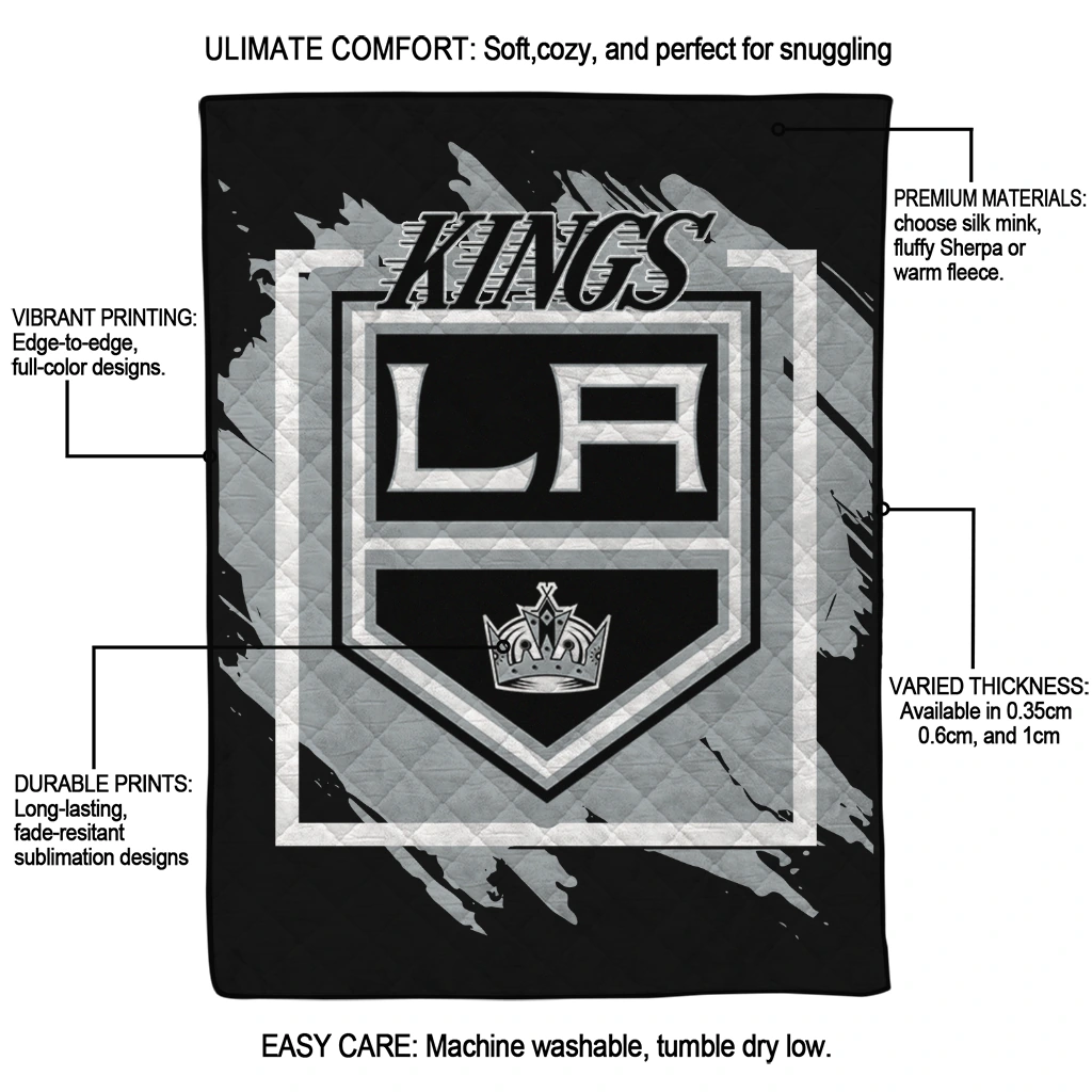 los angeles kings block border black quilt blanket latest model los angeles kings block border black quilt blanket latest model