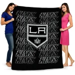 los angeles kings bold red black quilt blanket best selling