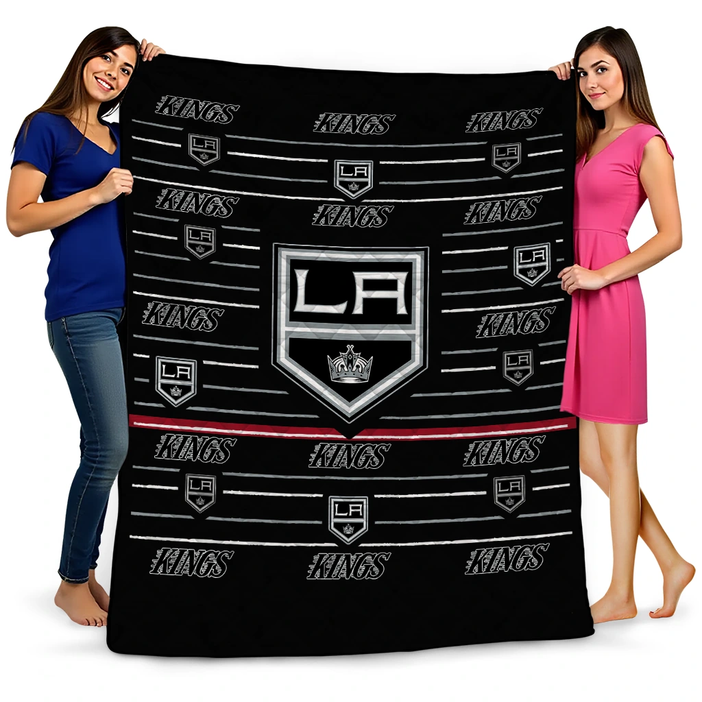 los angeles kings handdrawn stripes black quilt blanket best selling los angeles kings handdrawn stripes black quilt blanket best selling