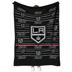 los angeles kings handdrawn stripes black quilt blanket best selling