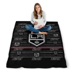 los angeles kings handdrawn stripes black quilt blanket best selling