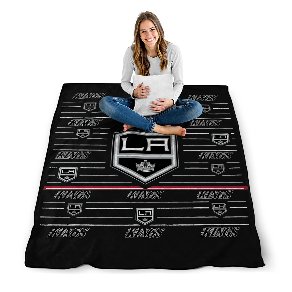 los angeles kings handdrawn stripes black quilt blanket high quality los angeles kings handdrawn stripes black quilt blanket high quality