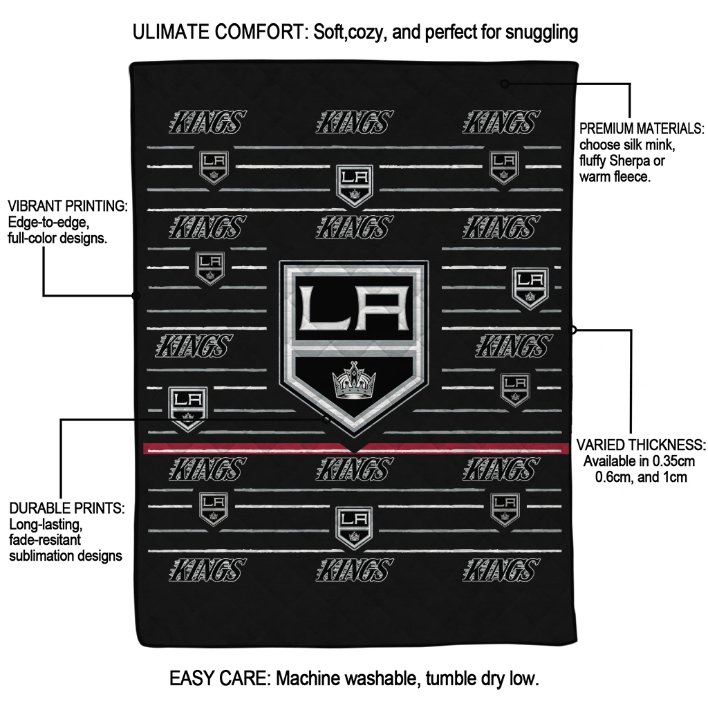 los angeles kings handdrawn stripes black quilt blanket latest model los angeles kings handdrawn stripes black quilt blanket latest model
