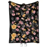 los angeles kings hibiscus foliage black quilt blanket best selling