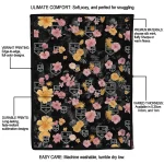 los angeles kings hibiscus foliage black quilt blanket best selling