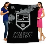 los angeles kings nhl shield black quilt blanket best selling
