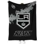 los angeles kings nhl shield black quilt blanket best selling