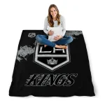 los angeles kings nhl shield black quilt blanket best selling
