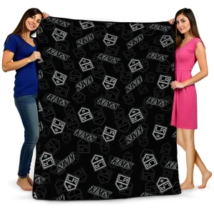 los angeles kings solid classic black quilt blanket best selling