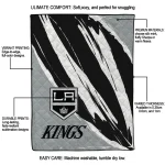 los angeles kings stroke art black white quilt blanket best selling