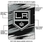 los angeles kings wild lines black white quilt blanket best selling