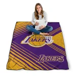los angeles lakers arrow layers purple quilt blanket best selling