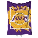 los angeles lakers block border purple quilt blanket best selling